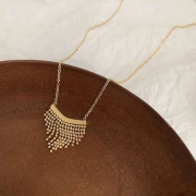 钛钢流苏项链冷淡风百搭钛钢项链男潮牌朋克嘻哈流苏轻奢锁骨链女